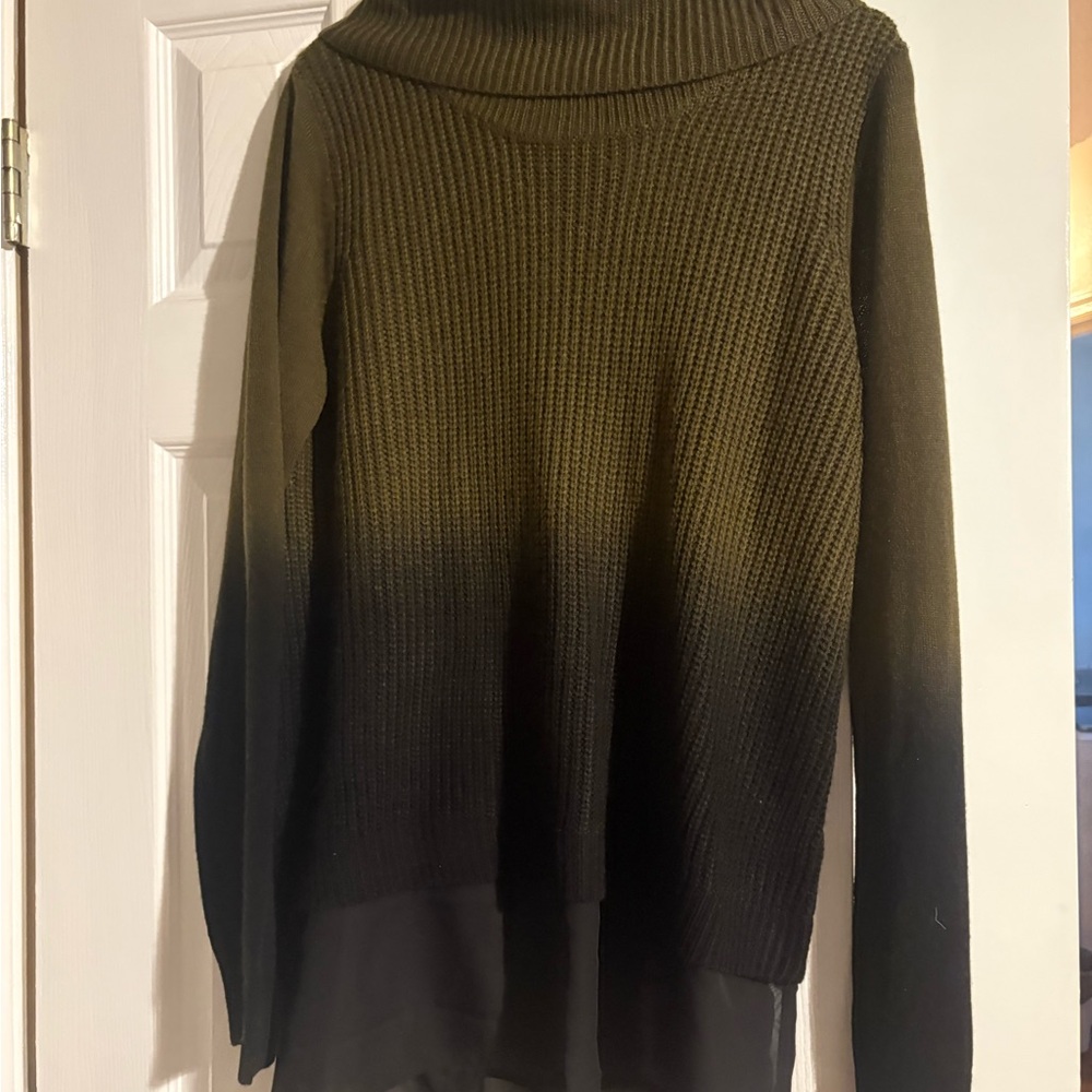 Women’s olive turtle neck sweater
